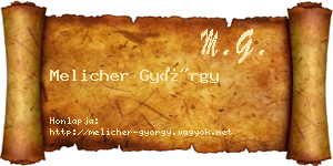 Melicher György névjegykártya
